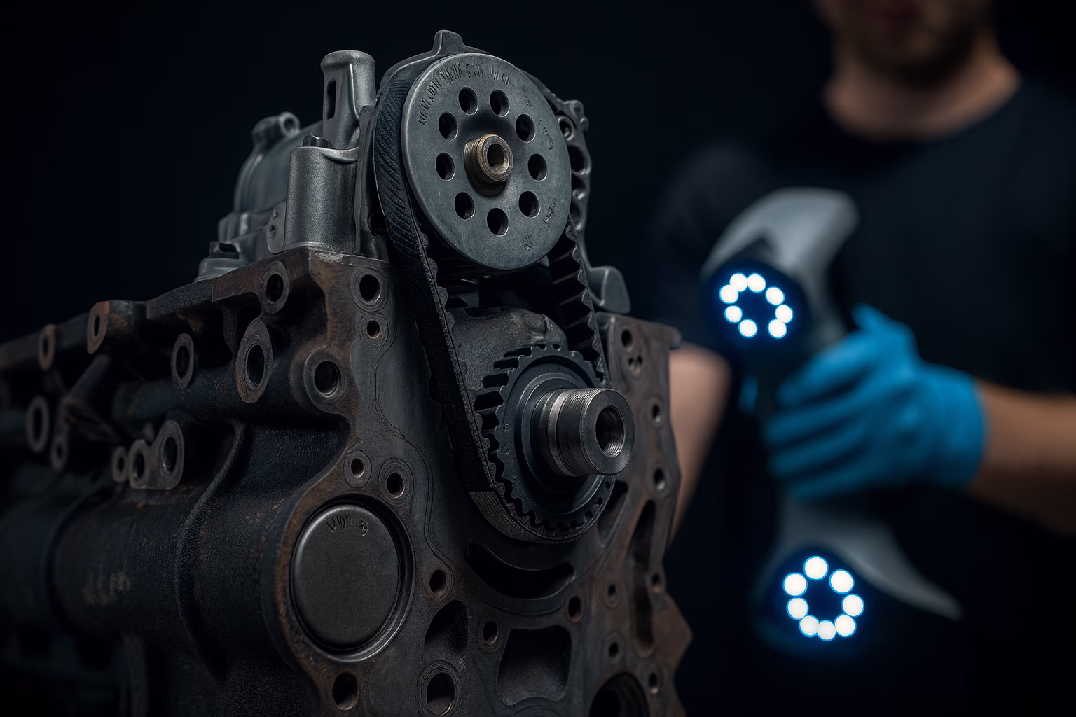 3D-Scan eines Motorbauteils